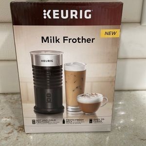 Keurig milk frother- new in box.  Hot and cold frothing.